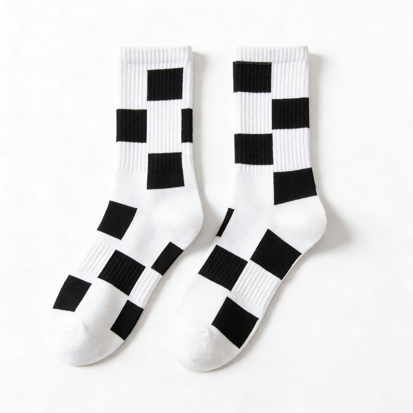 Black and White Checkered Socks