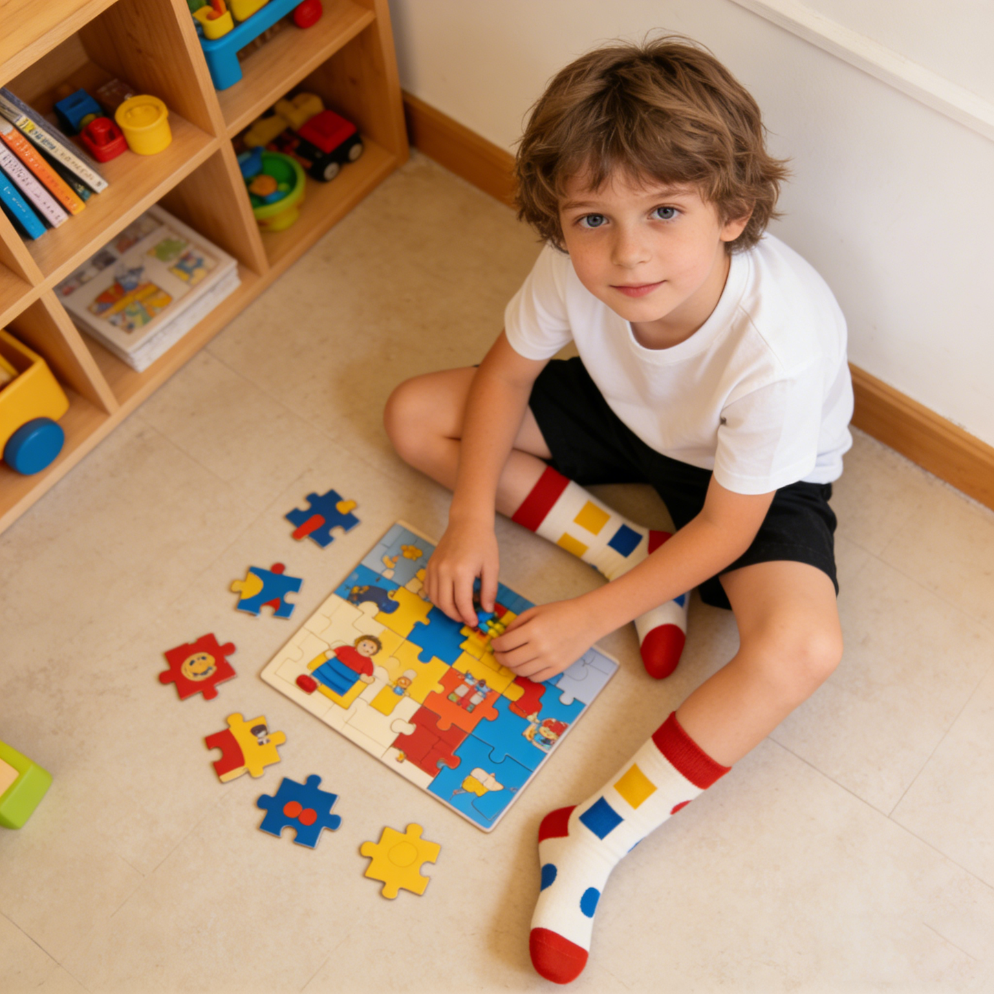 Color Block Geometric Pattern Socks