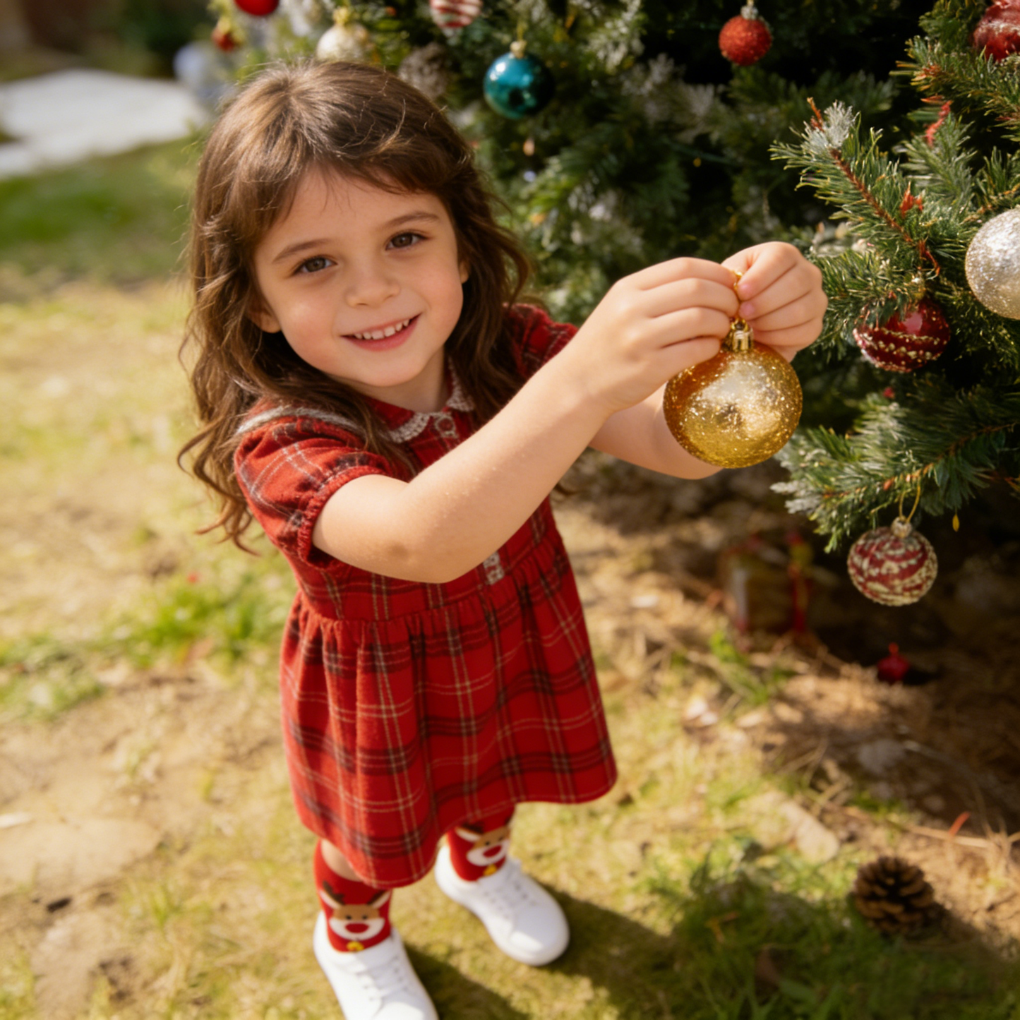 Red Christmas reindeer stockings