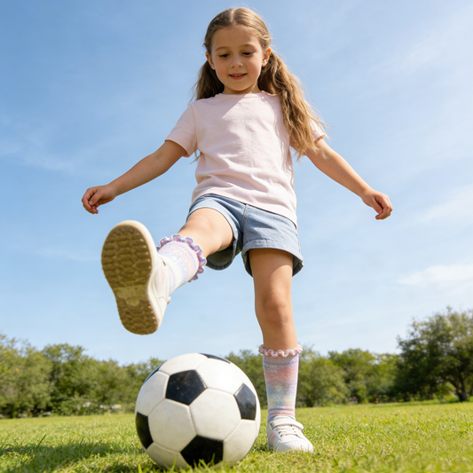 Dreamy Tie-Dye with Sparkle Ruffle Socks