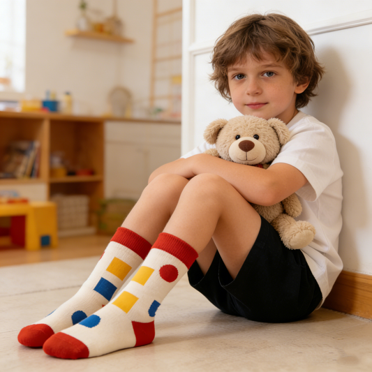 Color Block Geometric Pattern Socks