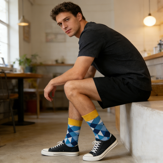 Geometric Diamond Socks