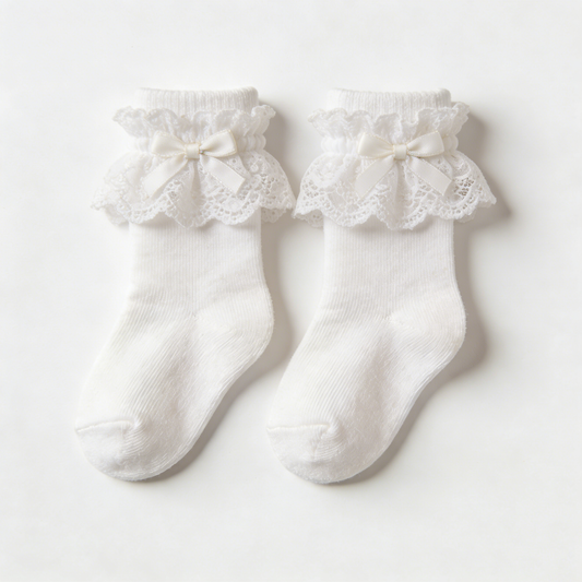 White lace bow stockings