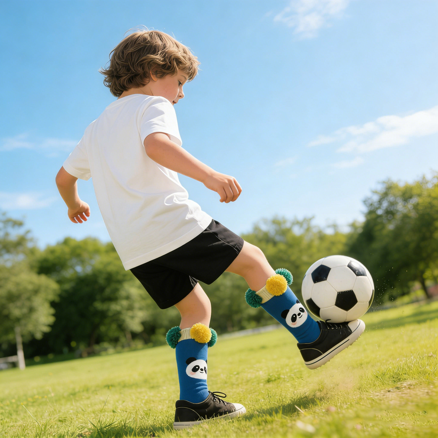 Cute Panda Pom-Pom Socks